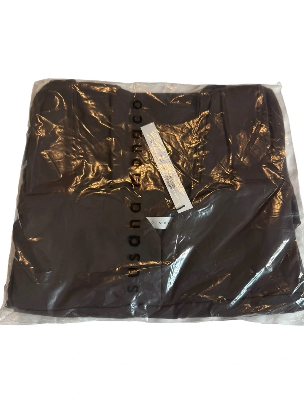 Susana Monaco Java Brown Sweetheart Neck Long Sleeve Stretch Top Medium NWT Chic - Picture 4 of 8